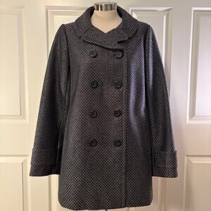 J.Crew Women's Gunmetal Metallic Double Breasted Tweed Jacket, size 12